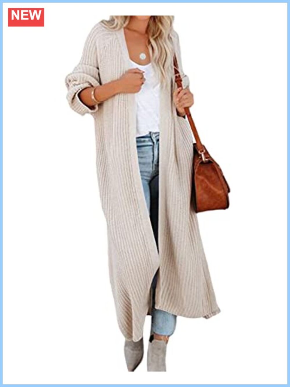 Chunky Knit Long Cardigan Oversized Sweater Duster Open Front Maxi Women